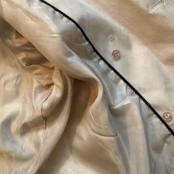 DKNY Cotton Blend Double-Breasted Trench Coat - Sand/Beige - XL (removable hood) - Picture 9 of 10